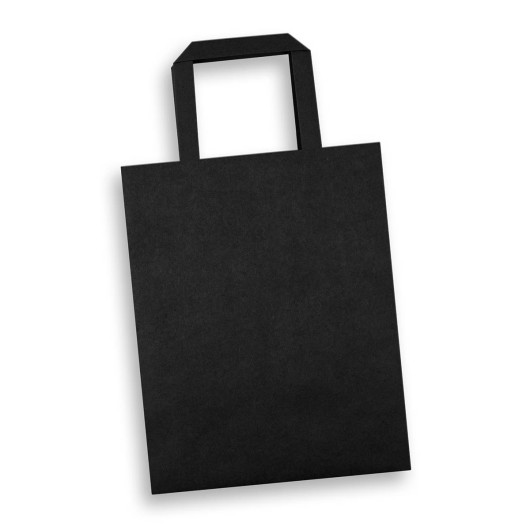 Medium Flat Handle Paper Bags Black
